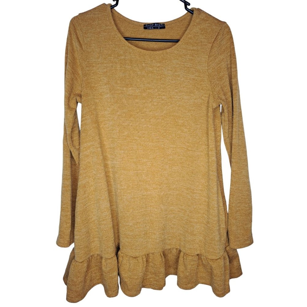 Shop Basic Medium Mustard Long Sleeve Pullover Sweater